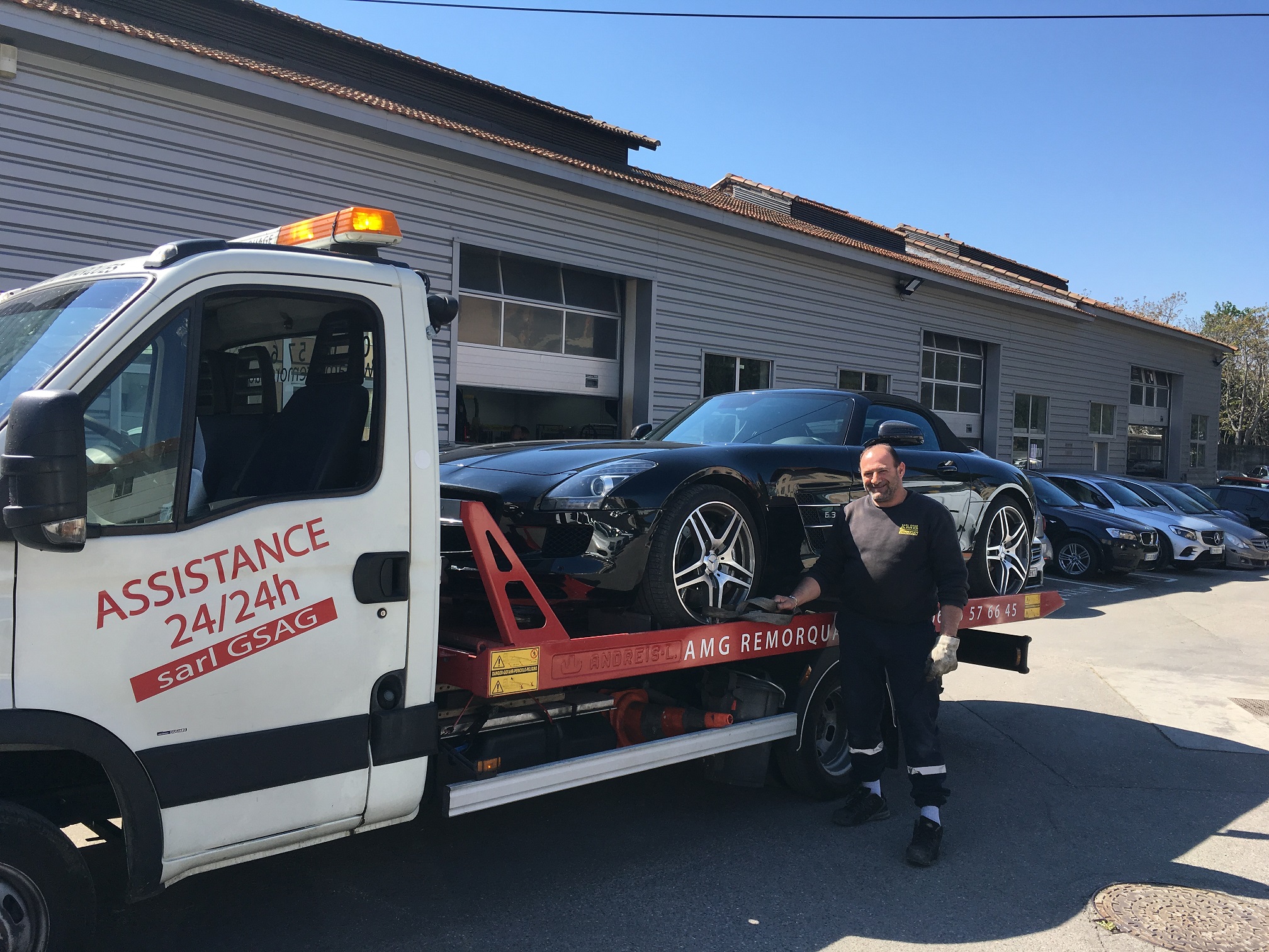 remorquage de cette jolie mercedes direction la concession de aix en provence